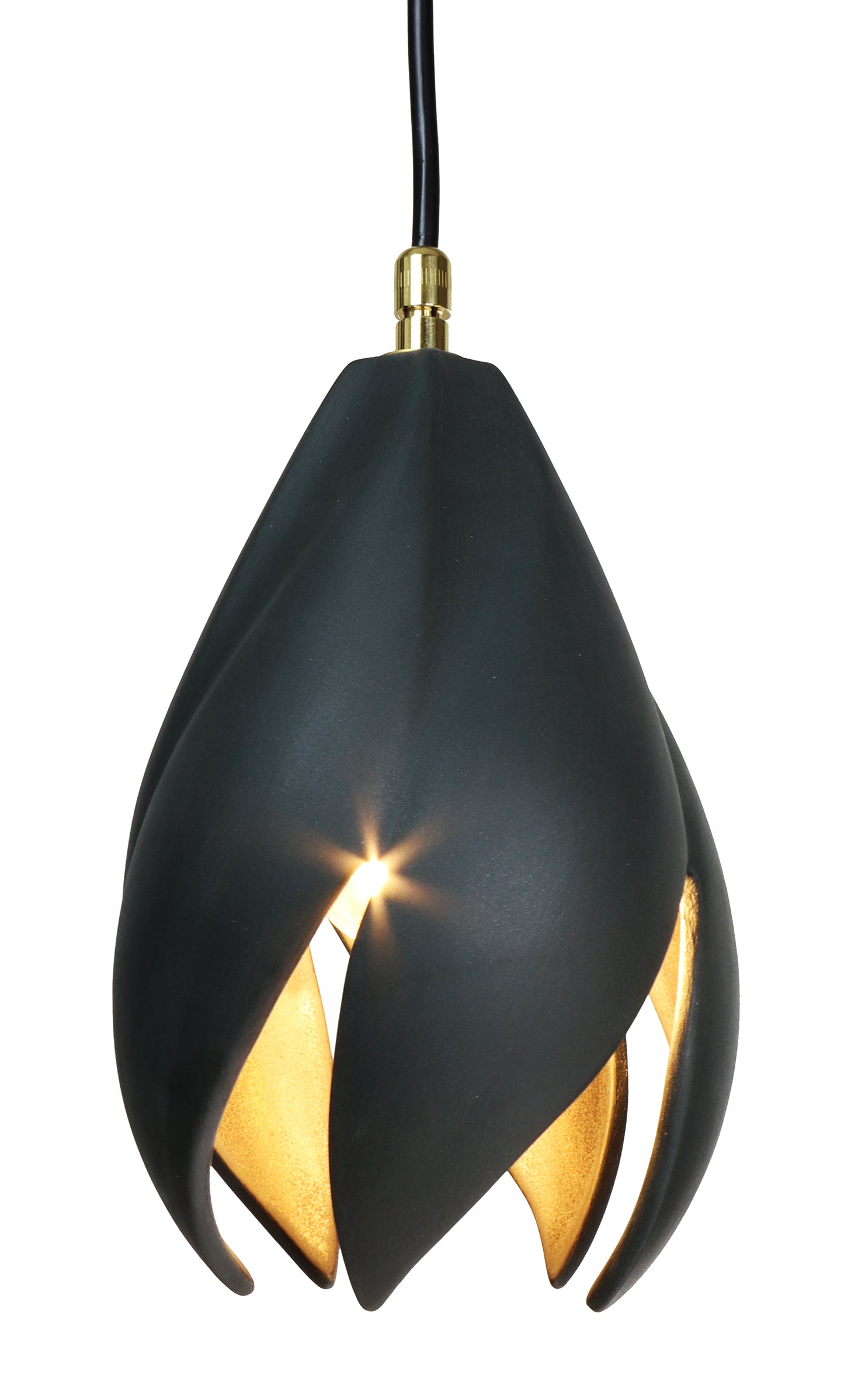 Twist Pendant (Small) in Slate Black and Copper Lustre- Matte