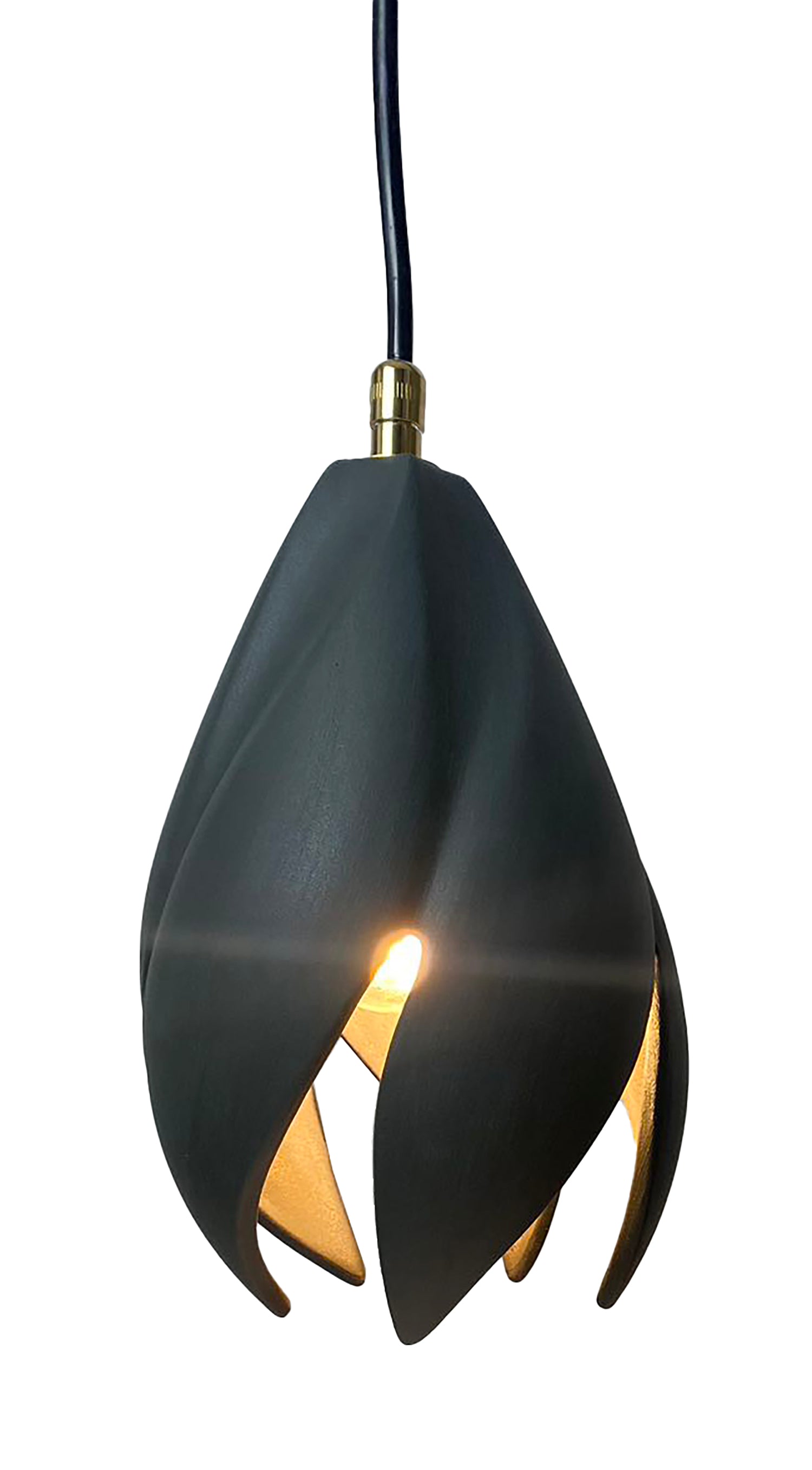 Twist Pendant (Small) in Slate Black and Copper Lustre - Matte