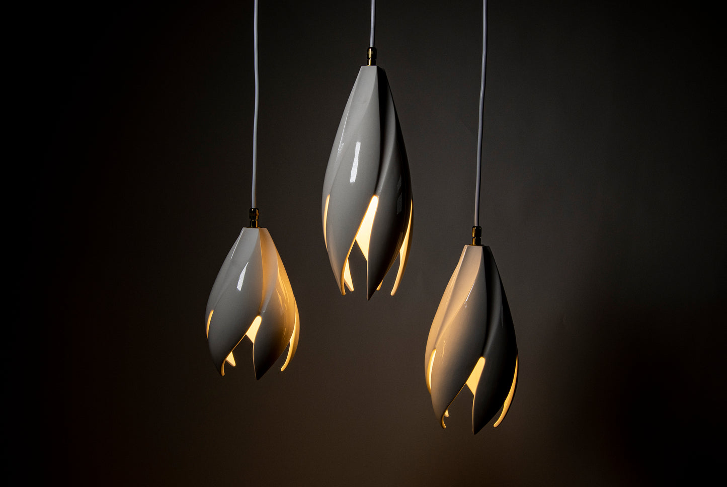 Twist Pendants in Mist White - Gloss